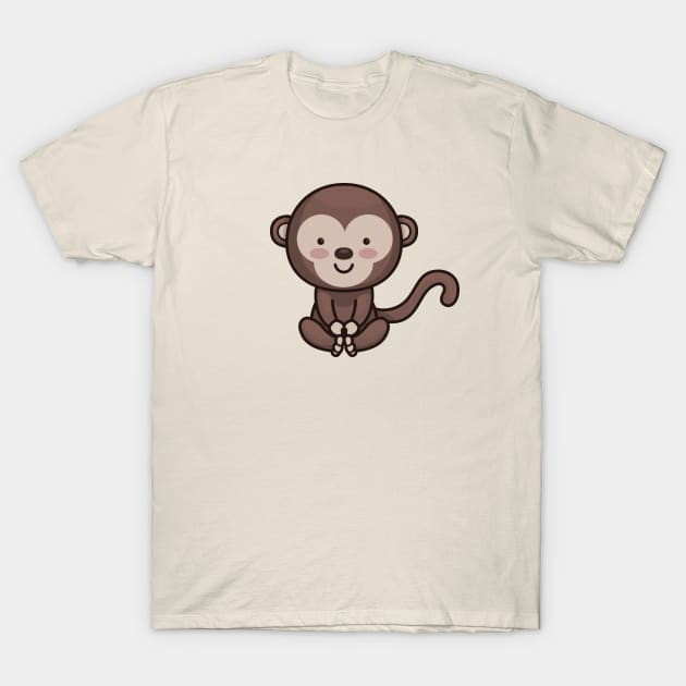 Cute Monkey Cartoon T-Shirt by SLAG_Creative